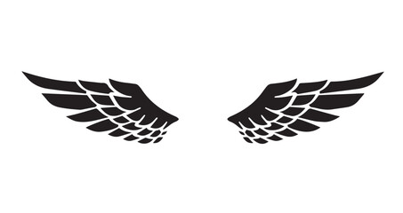 Obraz premium Silhouette Angel Wings Vector