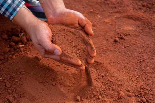 Nurturing embrace of the hands around the soil reflects the responsibility we have in preserving the planet's precious resources.