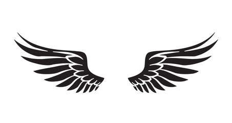 Silhouette Angel Wings Vector