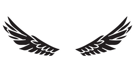 Silhouette Angel Wings Vector