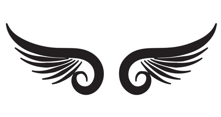 Silhouette Angel Wings Vector