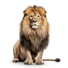 Untamed Beauty: Captivating Lion Portrait on White Background