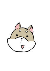 わんこと吹き出しとお花
