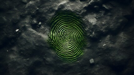 Gr&uuml;ner Fingerabdruck im Fokus