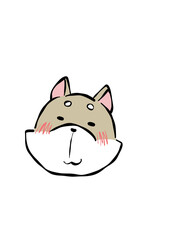 わんこと吹き出しとお花
