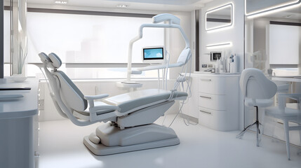 Sleek Contemporary Dental Care Space with Minimalist Design - Generative AI 