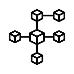 Blockchain network connection vector icon