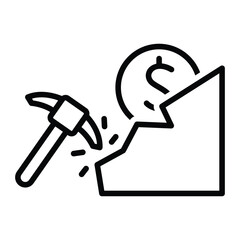 Crypto bitcoin mining vector icon