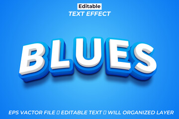 Free vector editable Blues text effect, 3d text effect	