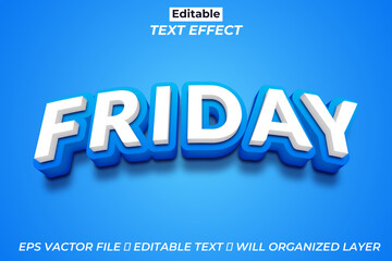 Free vector editable Friday text effect, 3d text effect	