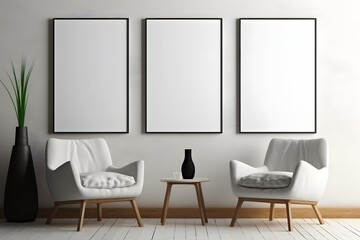 Clean and Welcoming Interior Frame Mockup, generative, ai