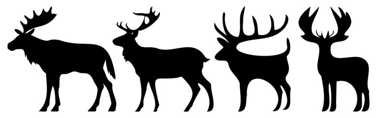 Animals line icon. Elk, deer, horns, forest, hunting, herbivore, zoo. Black vector icons on a white background for Business