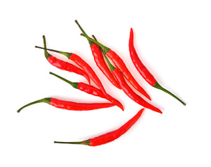 Red chili peppers, isolated on white background