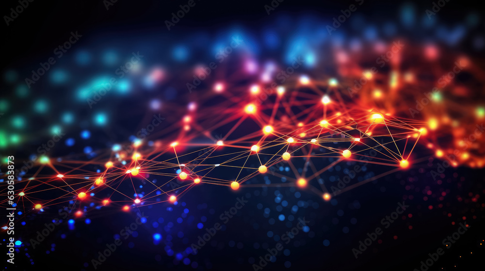 Poster network connection fiber optic , abstract futuristic network lines background , network technology a