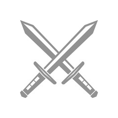 Crossed sword logo icon design vector flat isolated illustration