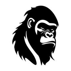 Fototapeta na wymiar Gorilla line icon. Monkey, macaque, zoo, jungle, banana, chimpanzee, orangutan, primate. Black vector icons on a white background for Business
