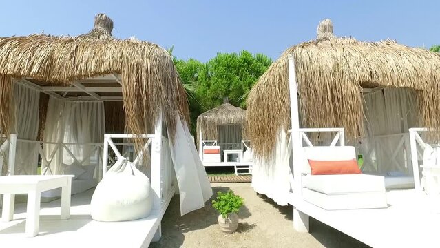very beautiful beach in Beldibi ( kemer) with a mountain in the background