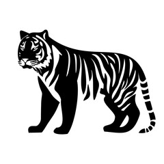 Tiger line icon. Stripes, cat, predator, beast, roar, teeth, animal, zoo, cage, cupid. Black vector icons on a white background for Business