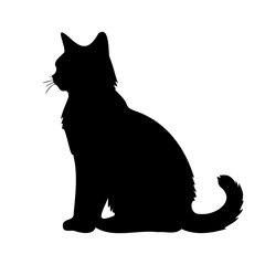 Cat line icon. Wool, tail, whiskers, kittens, claws, milk, purring, house, animal. Black vector icons on a white background for Business