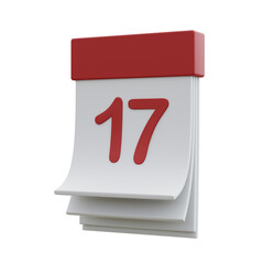 17 calender 3d illustration