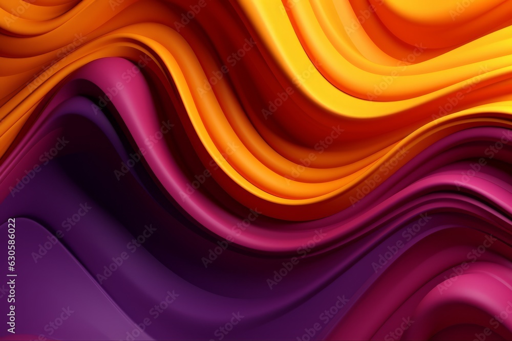 Poster colorful seamless abstract wave in the dark background with copy space, generative ai