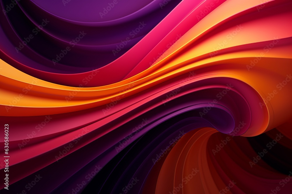 Poster colorful seamless abstract wave in the dark background with copy space, generative ai