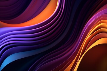 Colorful Seamless Abstract Wave in the Dark Background with Copy Space, Generative AI
