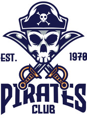 Pirates mascot logo with vector illustration in esport logo style
