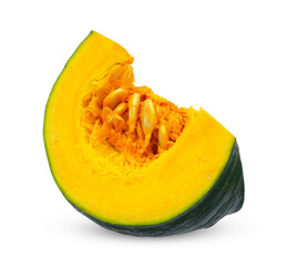 Sliced pumpkin isolated on white background