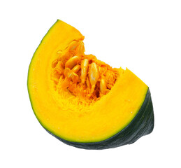 Sliced pumpkin isolated on white background