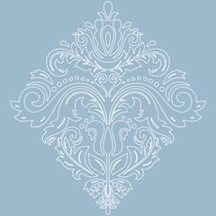 Elegant vintage vector ornament in classic style. Abstract traditional blue and white ornament with oriental elements. Classic vintage pattern