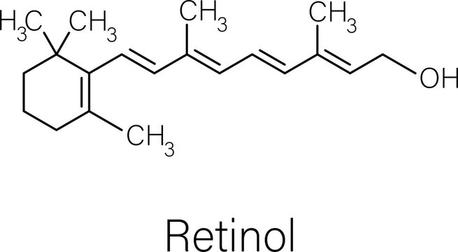 Formula of chemical structure of Drugs, Retinol .Donepezil .