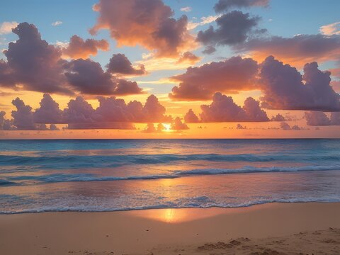 atardecer en la playa