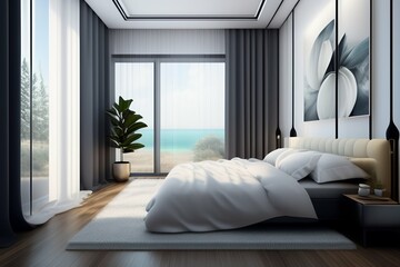 interior of a bedroom  generated by AI