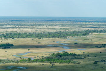 Aerial view of the amazing Okavango Delta, Botswana, Africa