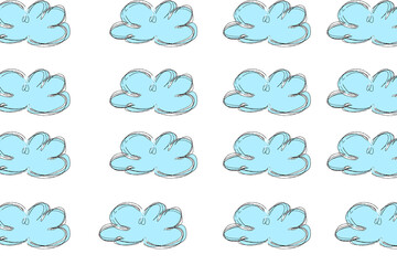 seamless pattern with blue flowers