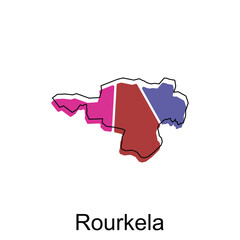 map of Rourkela City modern outline, High detailed illustration vector Design Template