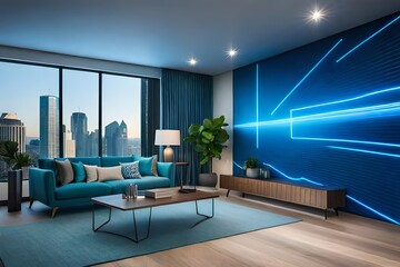 Fototapeta na wymiar modern living room generated by AI technique