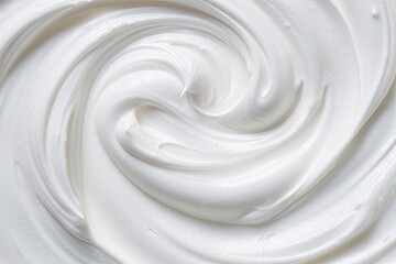 Smooth and creamy white cosmetic lotion. Healthy and natural skincare product. Closeup of soft and beauty cream with milk texture - obrazy, fototapety, plakaty