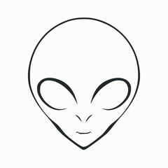 alien head vector illustration isolated on white