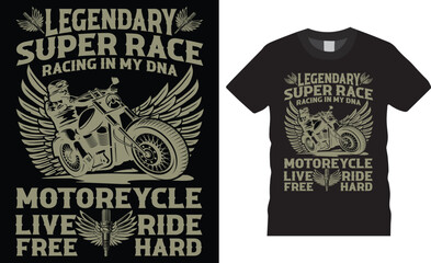 Legendary Vintage motorcycle typography, t-shirt graphics, vectors