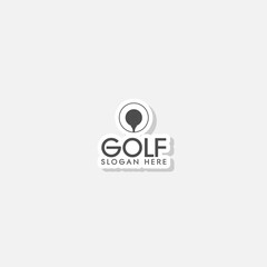 Obraz premium Golf ball Logo Template icon sticker
