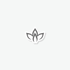 Lotus flower and candle logo sticker icon