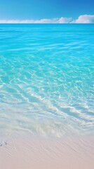 Fototapeta na wymiar Tropical beach with white sand and turquoise sea water.Generative Ai