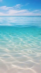 Fototapeta na wymiar Tropical beach with white sand and turquoise sea water.Generative Ai