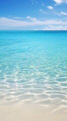 Tropical beach with white sand and turquoise sea water.Generative Ai