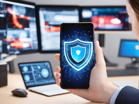 Malware. Ein Schutzschild das einer Polizeimarke nachempfunden ist und den Kampf gegen Malware symbolisiert.