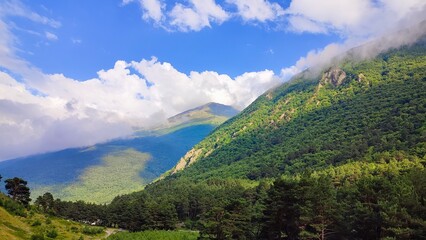 panorama of the mountains. Travel photography 