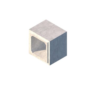 Box Culvert Concrete 100x100x120 3D Illustration Render