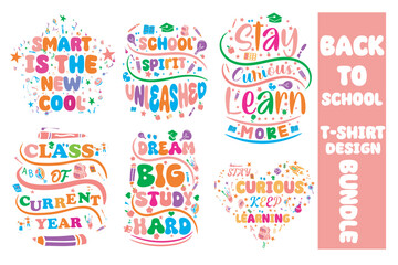 Back to school t shirt design bundle